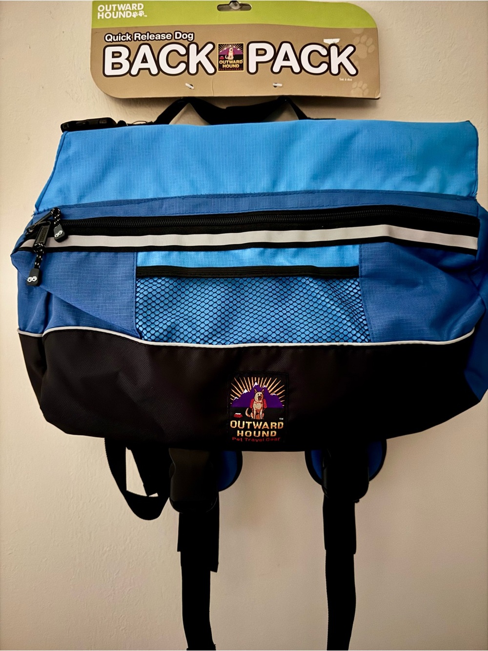 Outward Hound Quick Release Dog Backpack XL Reflective Blue OH05317